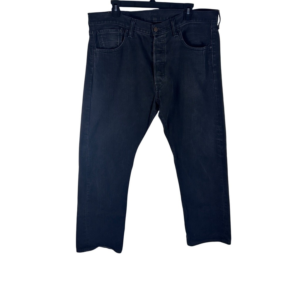 Levis 501 Original Straight Leg Jeans Mens 38x30 Black Denim Button Fly 501-0660